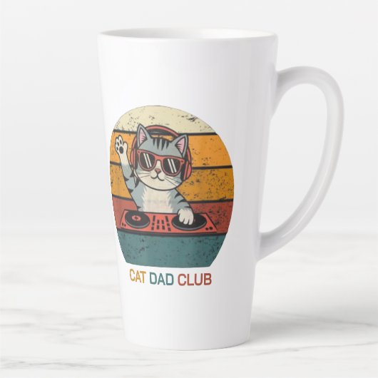 CAT DAD CLUB / Funny Retro misician Latte Mok (Rechts)