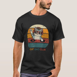 CAT DAD CLUB / Funny Retro misician T-shirt