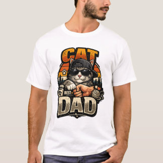 Cat Dad – Cool Cat Father Graphic Design T-shirt