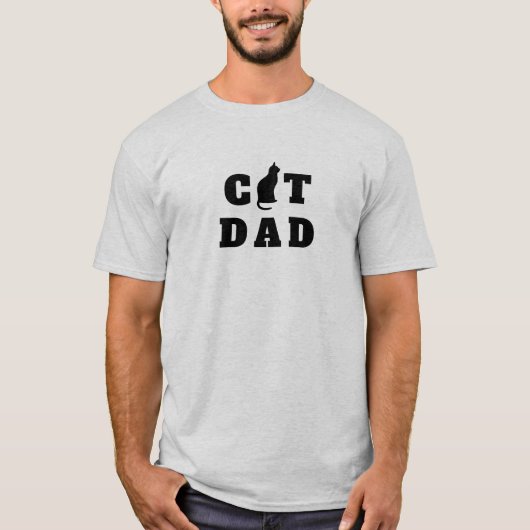 Cat Dad Cute Silhouette T-shirt (Voorkant)