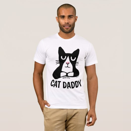 CAT dad DADDY, Panda Kitty T-shirts (Devant entier)