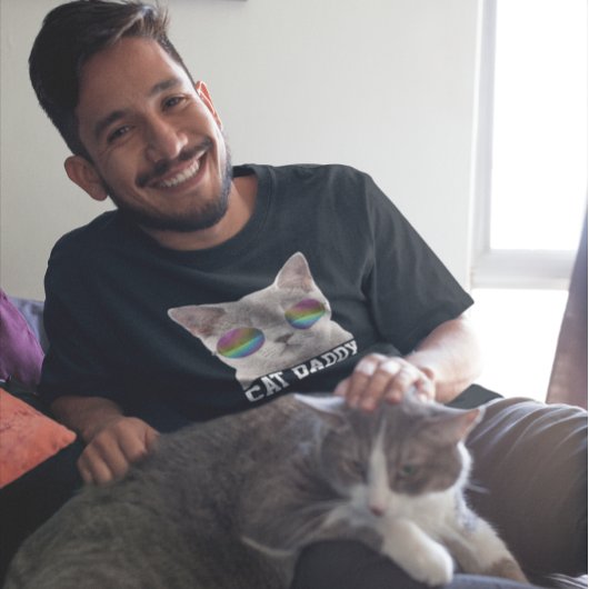 CAT DAD DADDY SUNGLASSES COOL MANNEN T-SHIRS T-SHIRT