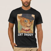 CAT DAD DADDY TOP HAT ART T-SHIRS T - SHIRTS (Voorkant)