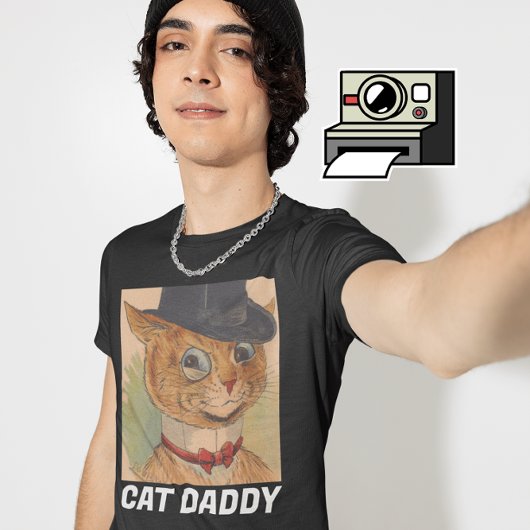 CAT DAD DADDY TOP HAT ART T-SHIRTS TEE - SHIRTS