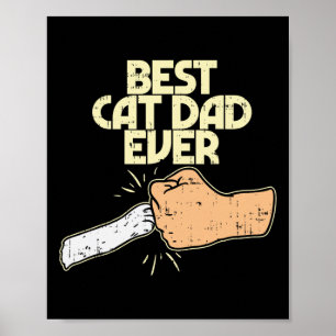 Cat Dad Ever Funny Kitten Pet Lover Eigenaar Papa  Poster