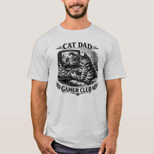 Cat Dad Gamer Club T-shirt – Grappig Cadeau voor G
