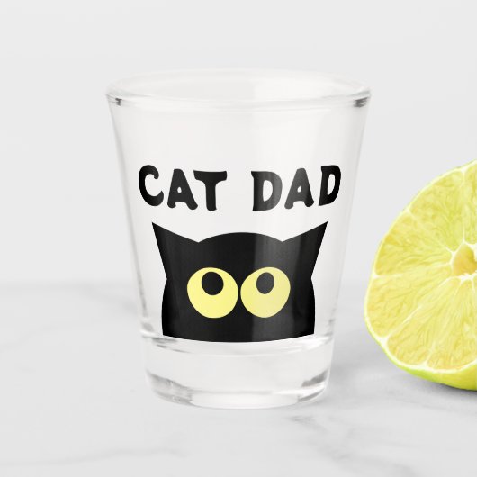 Cat Dad grappig shot glas cadeau voor kattenliefhe (Voorkant)