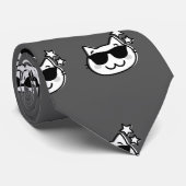 CAT DAD (GRAY)-STROPDAS STROPDAS (Opgerold)