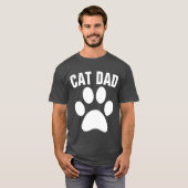 CAT DAD Paw Print T-Shirts (Voorkant volledig)