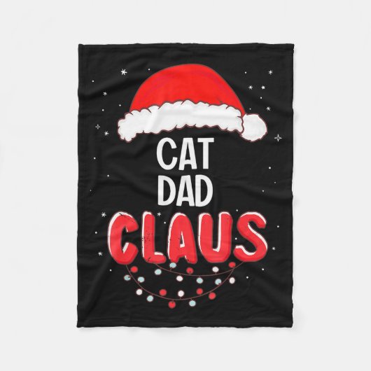 Cat Dad Santa Claus Christmas Matching Costume For Fleece Deken (Voorkant)