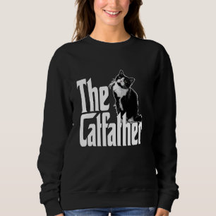 Cat Dad The Catfather Cute Black and White Cat Fat Trui