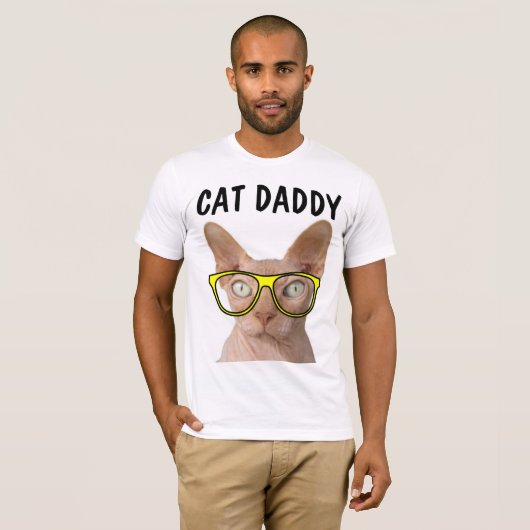 CAT DADDY DAD SPHYNX grappige t-shirts (Voorkant volledig)