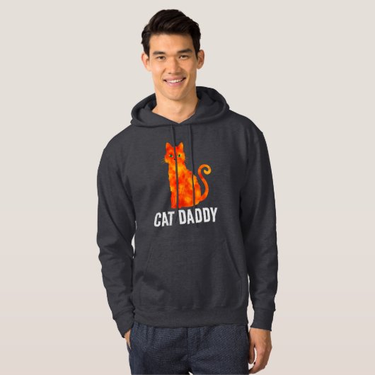 CAT DADDY GINGER CAT SWEAT - SHIRT À CAPUCHE MENUS (Devant entier)