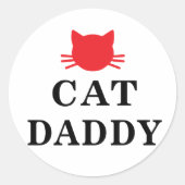 Cat Daddy Ronde Sticker (Voorkant)