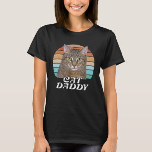 Cat Daddy  Tachtiger jaren 80 Stijl Cat Papa Retro T-shirt