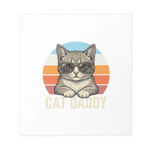 Cat Daddy Vintage Sunset Cool Cat Shirt Design_1 Notitieblok
