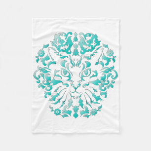 Cat Damask Fleece Blanket Deken