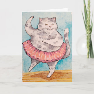 Cat Dancing Get Well card Kaart