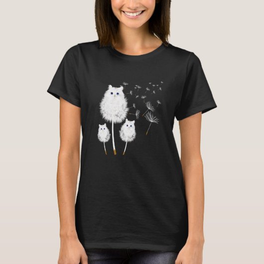 Cat Dandelion Amazing Flower Cat T-shirt (Voorkant)