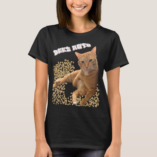 Cat Deez Nuts Joke met Pistachios T-shirt (Voorkant)
