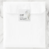 CAT Definitie op witgewassen hout Vierkante Sticker (Tas)