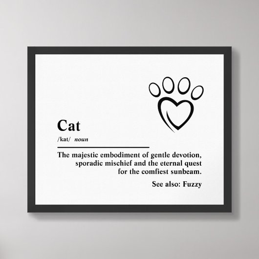 Cat Definition Wall Art Typography Poster