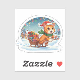 Cat Delivery Express Funny Christmas Presents Sticker