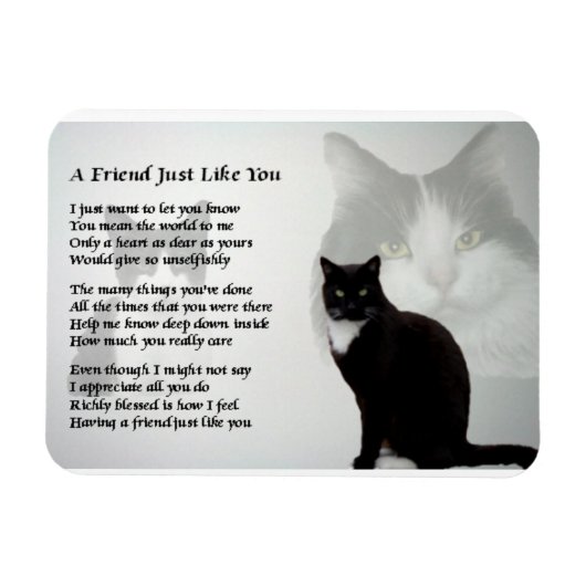 Cat Design ami Poem Magnet (Horizontal)