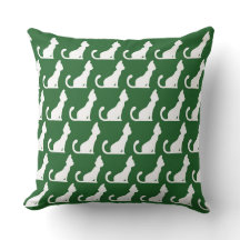 Cat Design Groen Sierkussen