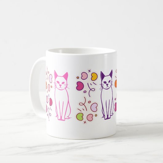 cat design mug koffiemok (Voorkant links)