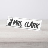 CAT DESK Custom Teacher Name Plate Bureau Naambordje (Voorkant)