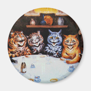 Cat Dinner Party Louis Wain Artwork Magneet