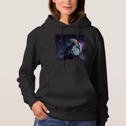 Cat Dinosaur Moon Hoodie (Voorkant)