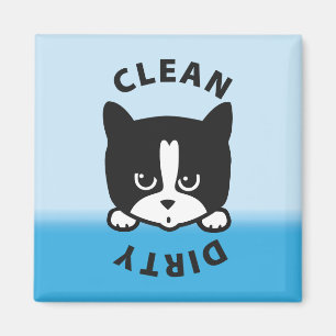 Cat Dirty Clean Dishwaser Magnet Magneet