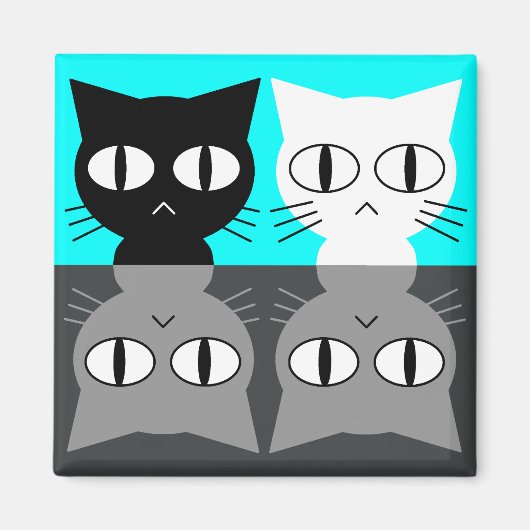 cat dirty clean dishwasher magnet (Devant)