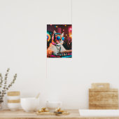 Cat DJ Party Vibes, Cat Lover Gift Poster (Keuken)