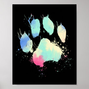 Cat Dog Paw Print Waterverf Regelboog
