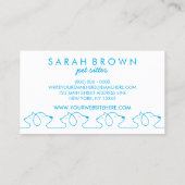 Cat Dog Pet Logo blauw Visitekaartje (Achterkant)