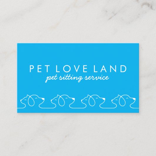 Cat Dog Pet Logo blauw Visitekaartje (Voorkant)
