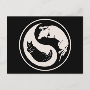 Cat-Dog Yin-Yang Briefkaart