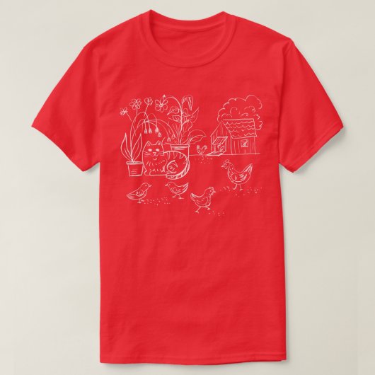 Cat Doodle Cat Boerderij T-shirt (Design voorkant)