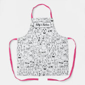 Cat Doodles, Funny Black and White Katten Pattern Schort (Voorkant)
