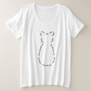 Cat Drabble Plus Size T-shirt (zwarte tekst)