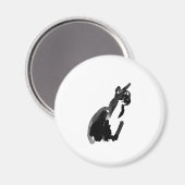 Cat Drawing Ink Brush Wash Art Magneet (Voorkant / Achterkant)