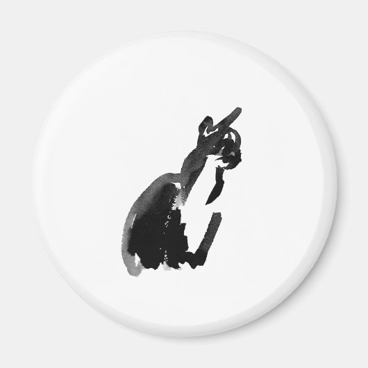 Cat Drawing Ink Brush Wash Art Magneet (Voorkant)