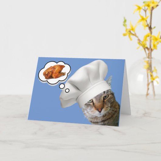 Cat Dreaming of Chicken get good Kaart (Gele Bloem)