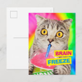 Cat Drink Slushie Uitnodiging Briefkaart (Voorkant / Achterkant)