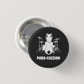 Cat Drummer Spint Cussion Funny Ronde Button 3,2 Cm (Voorkant /achterkant)