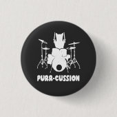 Cat Drummer Spint Cussion Funny Ronde Button 3,2 Cm (Voorkant)