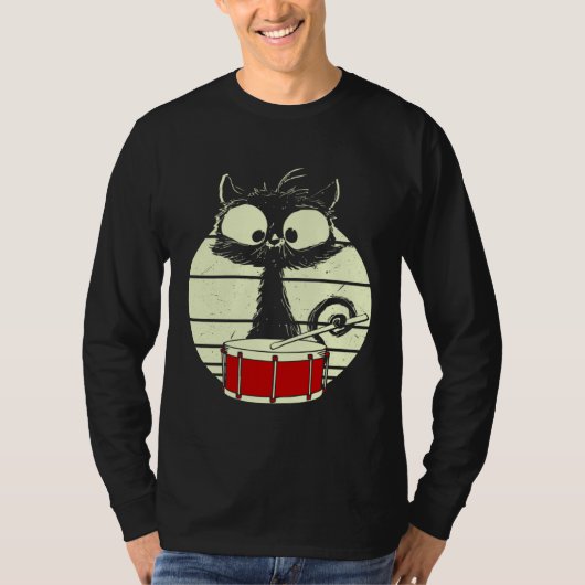 Cat Drums Drummer Cat T-shirt (Voorkant)